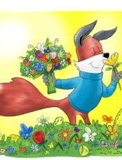 Kit the Fox Picks Flowers